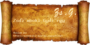 Zsámboki György névjegykártya