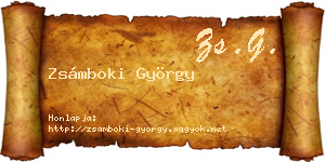 Zsámboki György névjegykártya