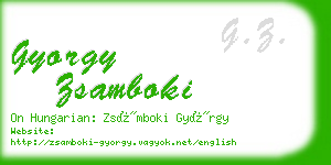 gyorgy zsamboki business card